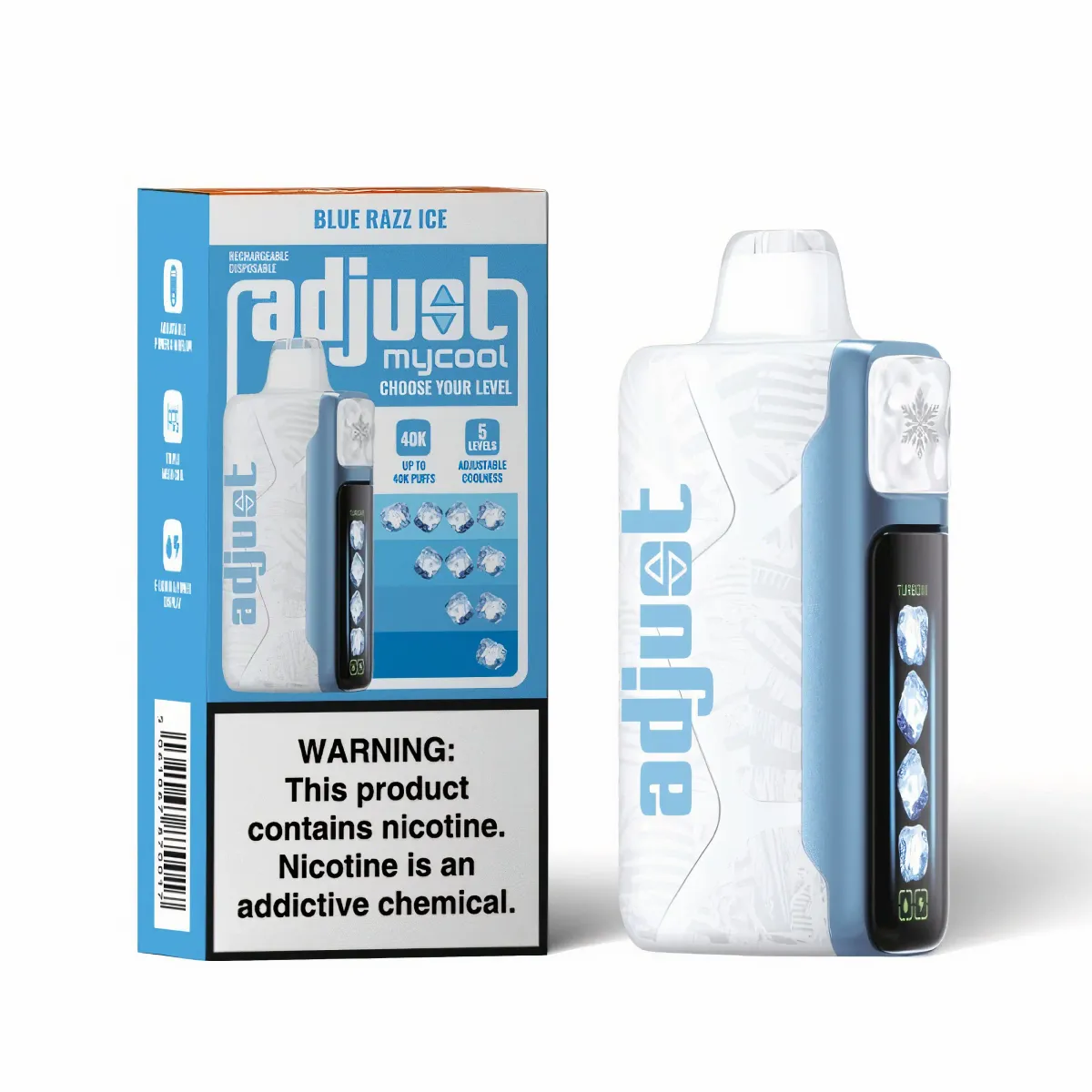 ADJUST MY COOL BLUE RAZZ ICE 40K PUFFS