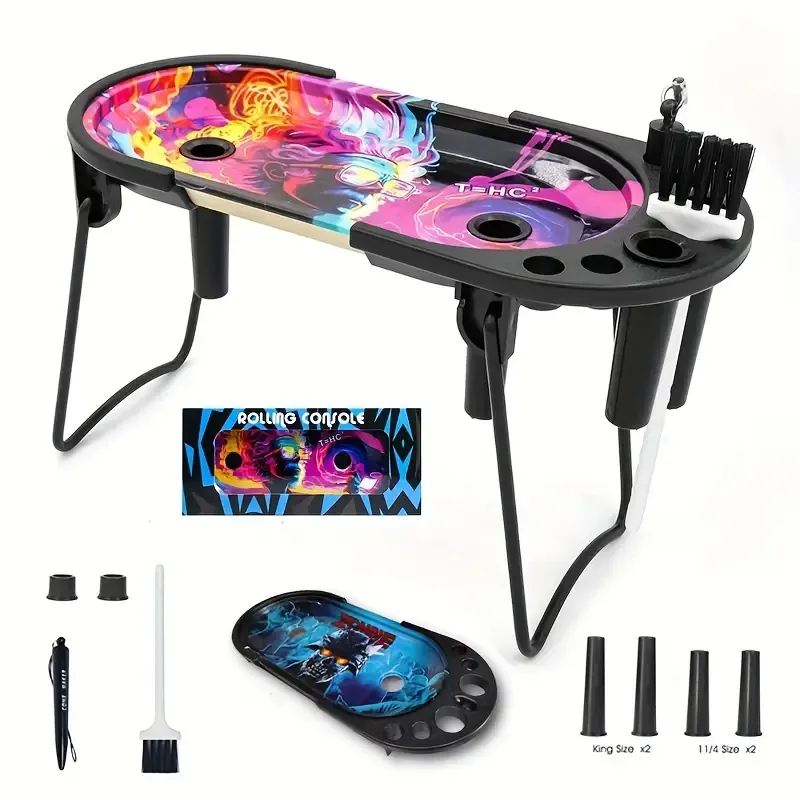 Rolling Console Tray Set W/ Design